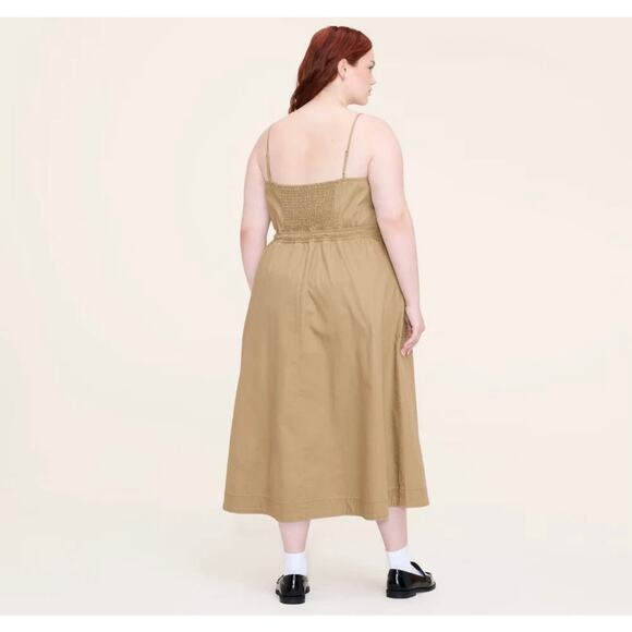 Women's Utility Midi Dress - Woolrich Khaki 4X - Picture 3 of 4